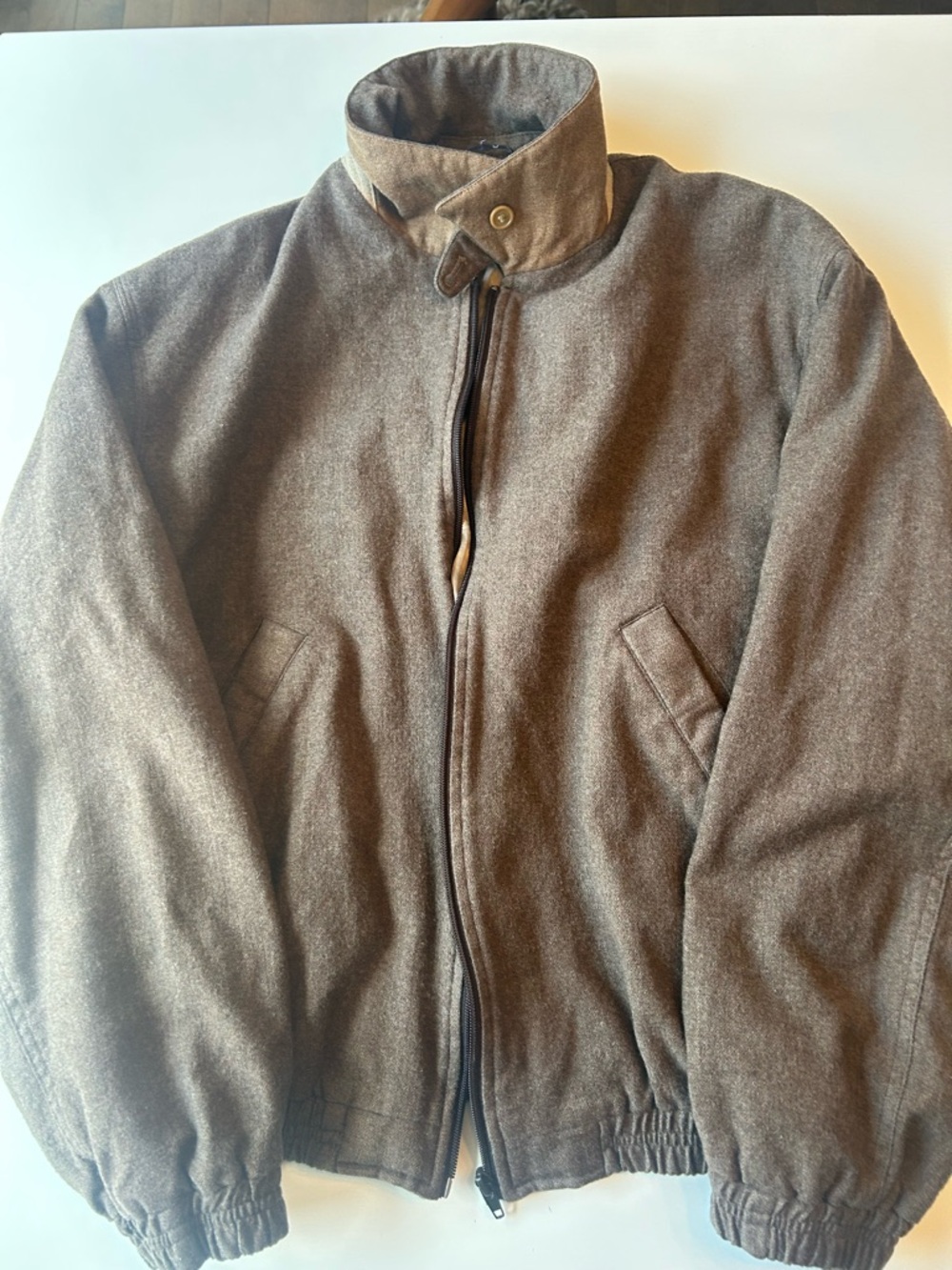 Mario Valente luxury vintage Brown Wool-Blend Zip Front Jacket
